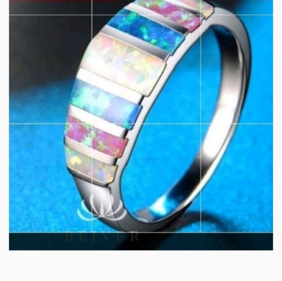 Shimmery Iridescent Fire Opal Ring - Picture 2 of 2